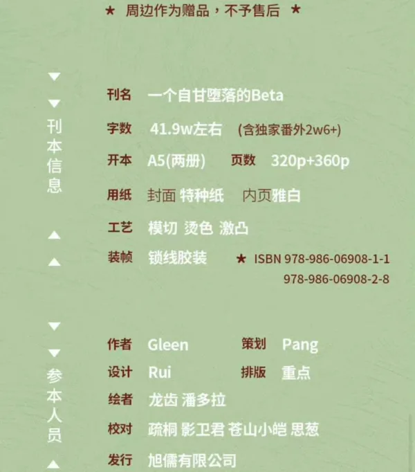 【現貨/赠加固包装】一個自甘墮落的Beta | 一个自甘堕落的Beta | 通販版 | Gleen | 旭儒 | 原耽 | 无删减 | BL