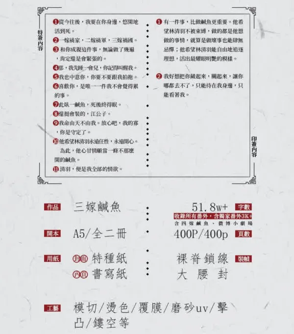 【現貨/赠加固包装】三嫁鹹魚 | 三嫁咸鱼 | 特簽版 | 比卡比 | 旭儒 | 原耽 | 无删减 | BL